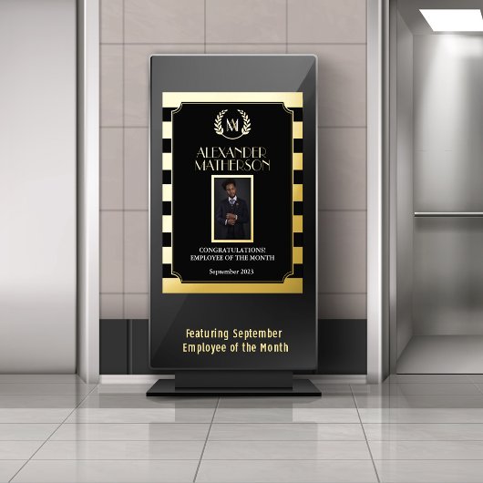 黒い金ゴールドモダン写真の今月の従業員 箔ポスター