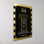 黒い金ゴールドモダン写真の今月の従業員 箔ポスター (レイダウン)