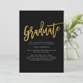 黒い金ゴールドモダン大学院写真 案内状 (スタンド正面)