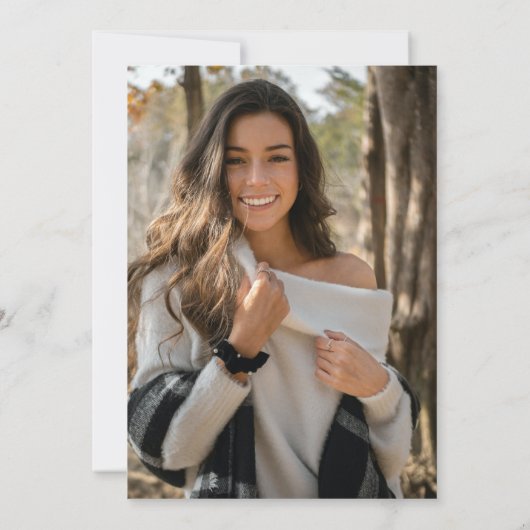 黒い金ゴールドモダン大学院写真 案内状 (裏面)