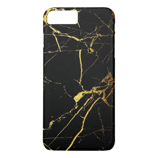 黒い金ゴールドモダン大理石柄 Case-Mate iPhoneケース (裏面)