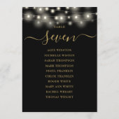 黒い金ゴールドライトテーブル番号座席表 招待状 (裏面)