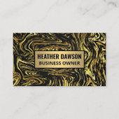 黒い金ゴールドワープ大理石 名刺 (正面)