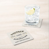 黒い金ゴールドヴィンテージが完璧な誕生日に熟成 スクエアペーパーコースター (インサイチュ)