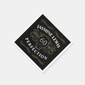 黒い金ゴールドヴィンテージが完璧な誕生日に熟成 スタンダードカクテルナプキン (角)