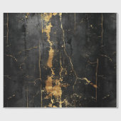 黒い金ゴールドヴィンテージ ラッピングペーパー (フラット)