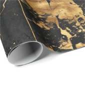 黒い金ゴールドヴィンテージ ラッピングペーパー (ロールコーナー)