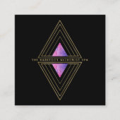 *~*黒い金ゴールド三角形神聖図形錬金術 スクエア名刺 (正面)
