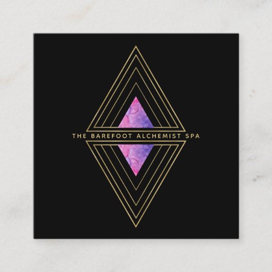*~*黒い金ゴールド三角形神聖図形錬金術 スクエア名刺 (正面)
