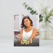 黒い金ゴールド予算の写真の卒業はっきりした招待状 (スタンド正面)