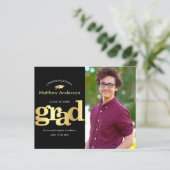 黒い金ゴールド予算の写真はっきりしたの卒業招待状 (スタンド正面)