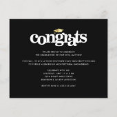 黒い金ゴールド予算の写真はっきりしたの卒業招待状 (裏面)