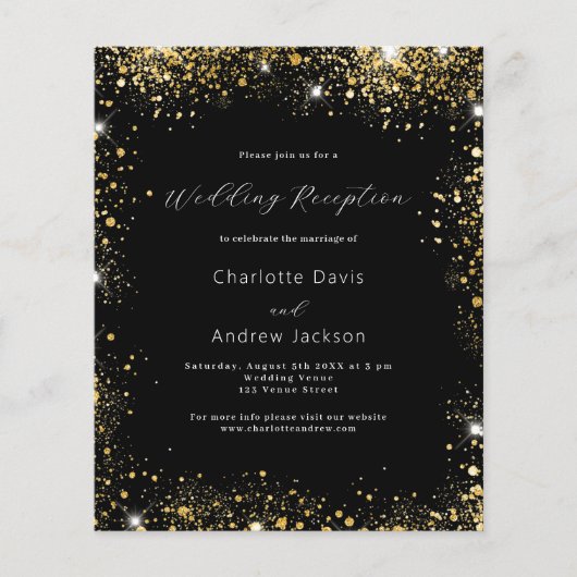 黒い金ゴールド予算の結婚式のレセプション (正面)