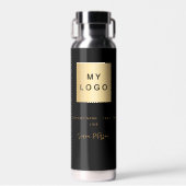 黒い金ゴールド会社のロゴの署名名 ウォーターボトル (正面)