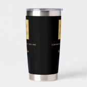 黒い金ゴールド会社のロゴ名の署名の写真 保温保冷タンブラー (左面)