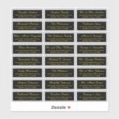 黒い金ゴールド個々のゲストアドレスラエレガントベル シール (シート)