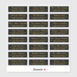 黒い金ゴールド個々のゲストアドレスラエレガントベル シール