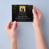 黒い金ゴールド写真の誕生日を保存 チラシ (手)