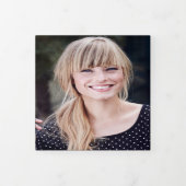 黒い金ゴールド写真を折り畳んだ卒業発表 三つ折り招待状 (カバー)