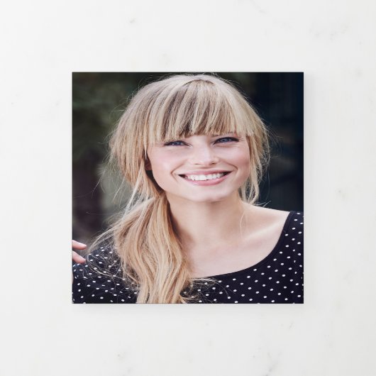 黒い金ゴールド写真を折り畳んだ卒業発表 三つ折り招待状 (カバー)