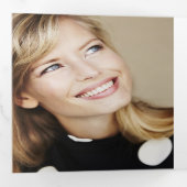 黒い金ゴールド写真を折り畳んだ卒業発表 三つ折り招待状 (内部最初)