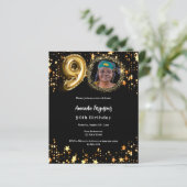 黒い金ゴールド写真スター90th誕生日の招待 (スタンド正面)