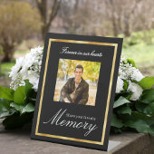 黒い金ゴールド写真記念共有Aメモリ 台座サイン