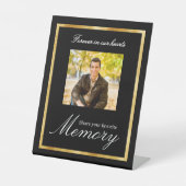 黒い金ゴールド写真記念共有Aメモリ 台座サイン (正面)