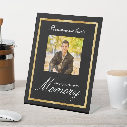 黒い金ゴールド写真記念共有Aメモリ 台座サイン (インサイチュ)