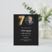 黒い金ゴールド写真70th birthday invitation (スタンド正面)