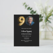 黒い金ゴールド写真90th birthday invitation (スタンド正面)