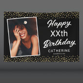 黒い金ゴールド写真Any Ageハッピーバースデー 横断幕