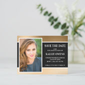 黒い金ゴールド卒業日保存 案内ポストカード (スタンド正面)