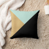 黒い金ゴールド及びティール(緑がかった色)のモダンで写実的な装飾用クッション クッション (ブランケット)
