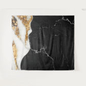 黒い金ゴールド可能パターン タペストリー (正面(横))