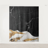 黒い金ゴールド可能パターン タペストリー (正面)