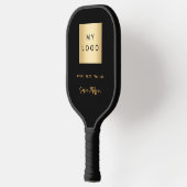 黒い金ゴールド名の署名のビジネスロゴ ピックルボールラケット (左)