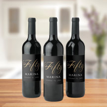 黒い金ゴールド名スクリプト50th birthday