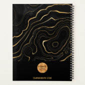 黒い金ゴールド大理石ビジネスロゴ プランナー手帳 (裏面)