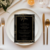 黒い金ゴールド大理石瑪瑙メニューカード