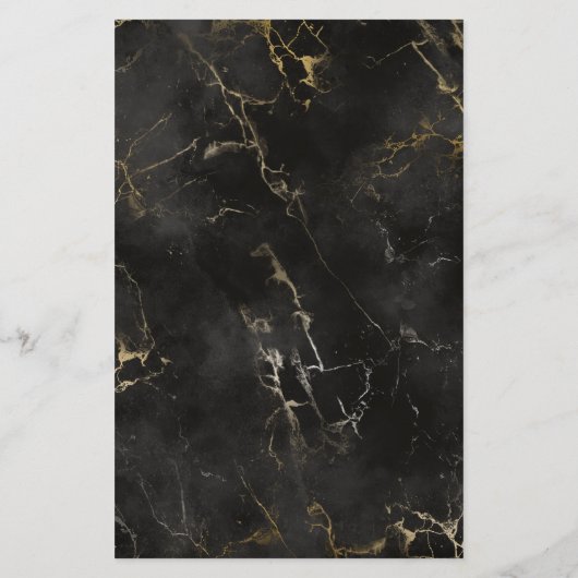 黒い金ゴールド大理石瑪瑙メニューカード (裏面)
