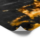 黒い金ゴールド大理石、自然パターン。 ポスター (角)