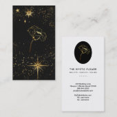 *~*黒い金ゴールド宇宙星神秘の花 名刺 (正面/裏面)