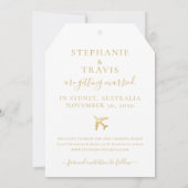 黒い金ゴールド宛先ウェディング日付の保存ラベル (裏面)