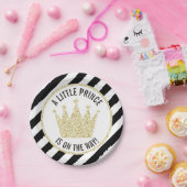 黒い金ゴールド小さな王子の方法ベビーシャワー ペーパープレート (パーティー)