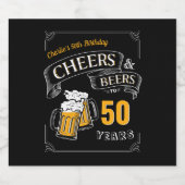 黒い金ゴールド応援とビール任意の年齢誕生日 ビールラベル (シングルラベル)