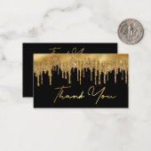 黒い金ゴールド感謝していが滴る結婚グリッター ノートカード (正面/裏面インサイチュ)