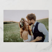 黒い金ゴールド日付フォイルのフォトカードを保存 箔招待状 (裏面)