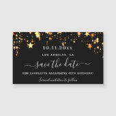 黒い金ゴールド星の誕生日は日付磁石を保存 (正面)