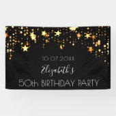 黒い金ゴールド星の誕生日へようこそ 横断幕 (横)